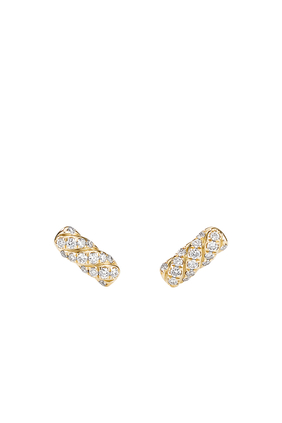Cable Collectibles Bar Stud Earrings, 18k Yellow Gold & Diamonds